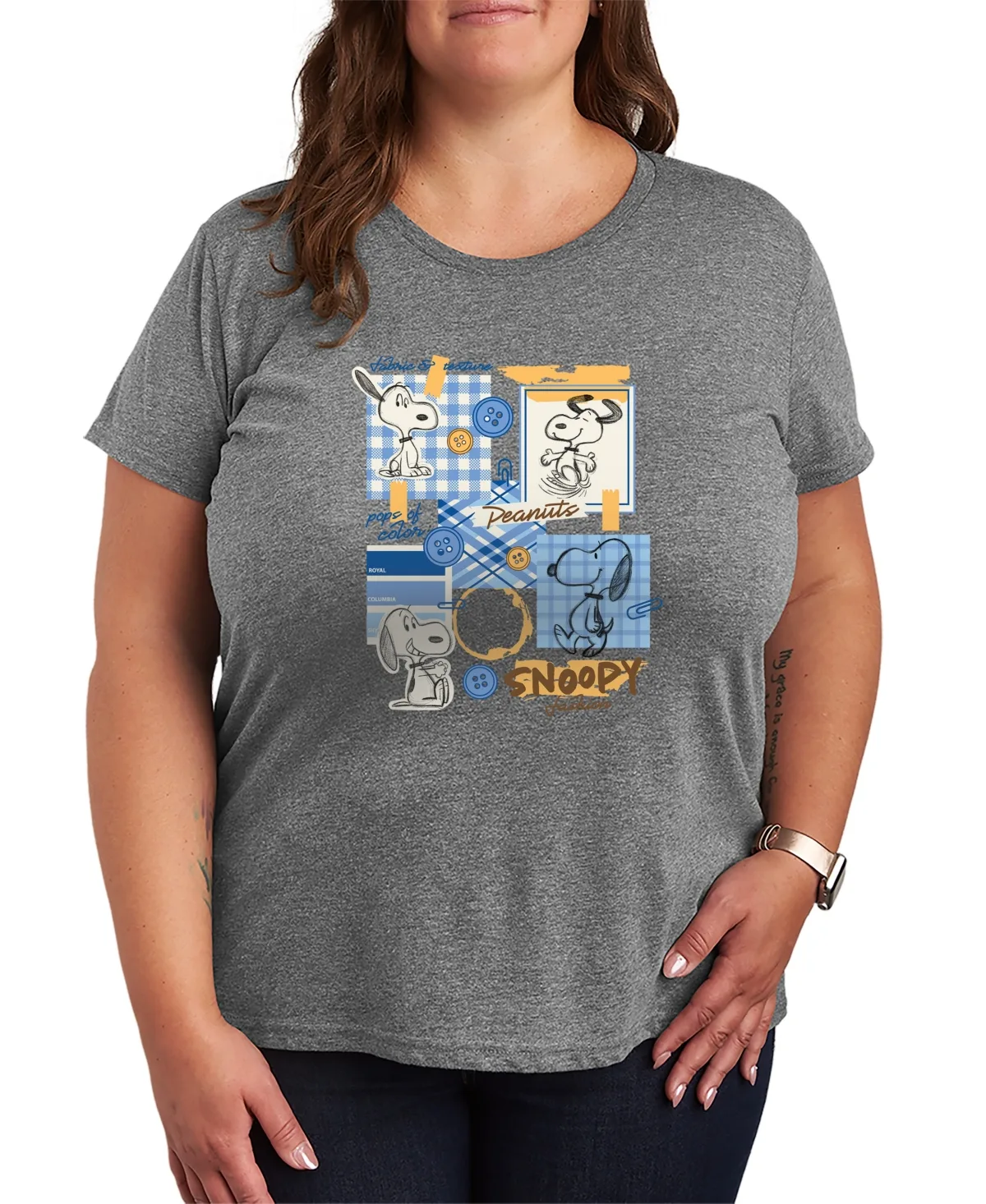 Peanuts Snoopy Fashion Sketchbook Graphic T-Shirt by Hybrid Apparel
