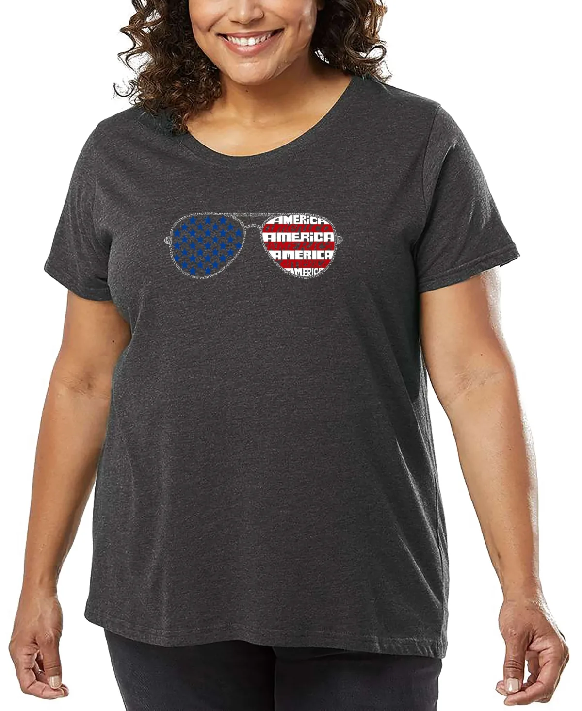 Americana Sunglasses Word Art T-Shirt by La Pop Art