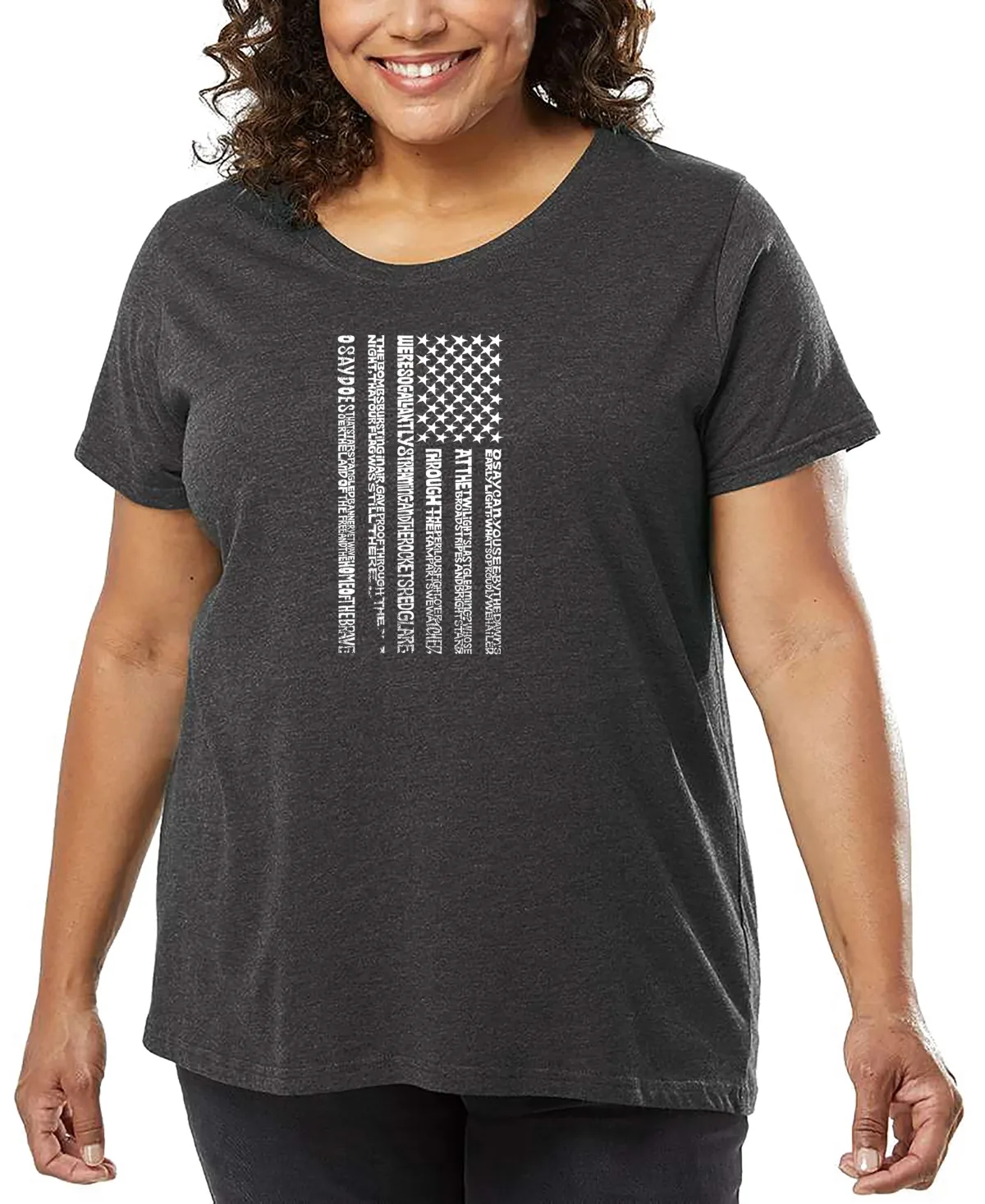 National Anthem Flag Word Art T-Shirt by La Pop Art