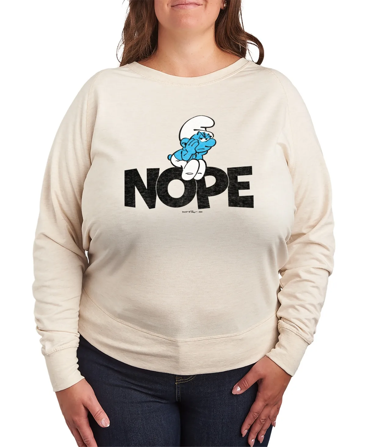 The Smurfs Nope Graphic Pullover T-Shirt by Hybrid Apparel