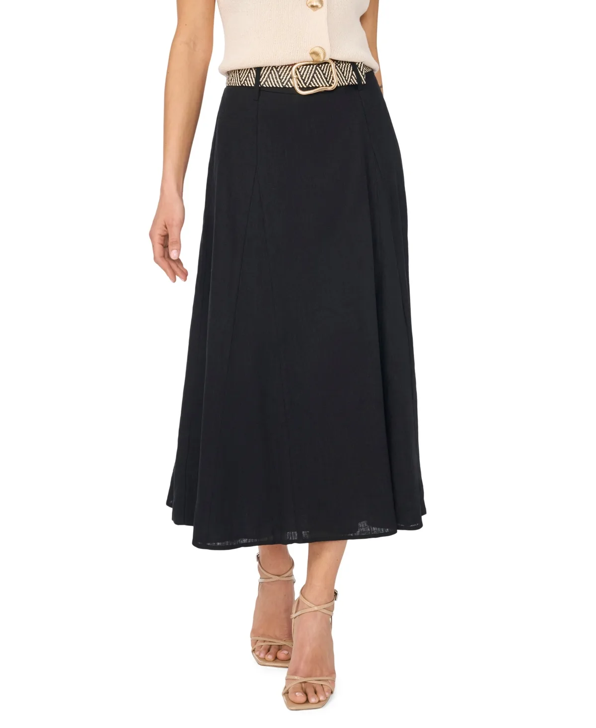 Belted Midi Skirt by Cece