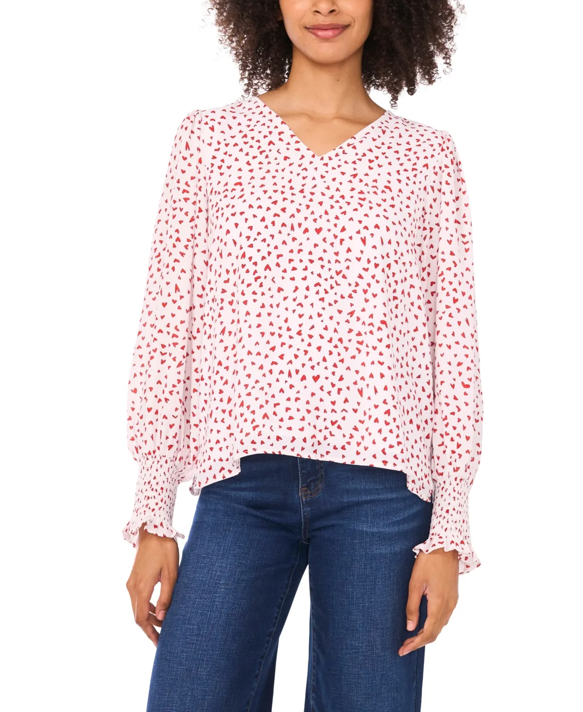 Printed Long-Sleeve Top by Cece