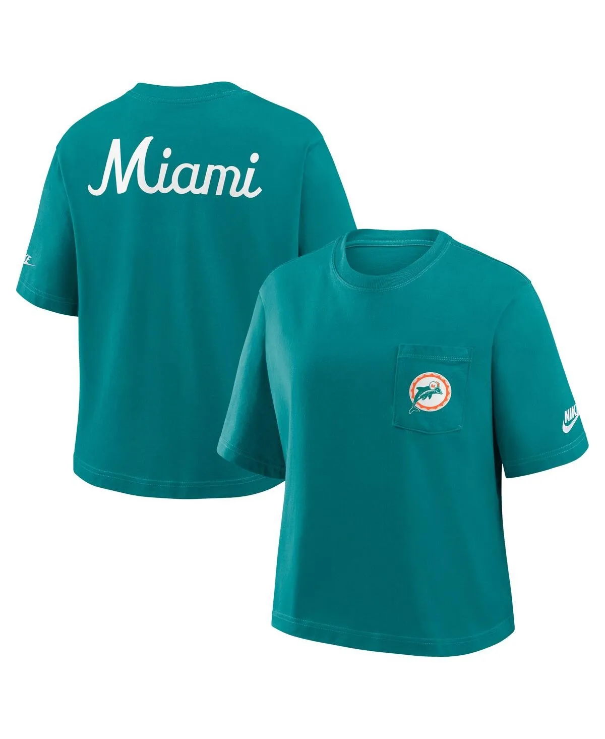 Miami Dolphins Rewind Pocket Boxy T-Shirt by Nike