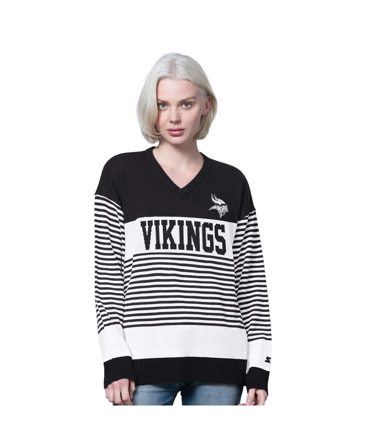 Minnesota Vikings No Huddle Striped Sweater by Starter