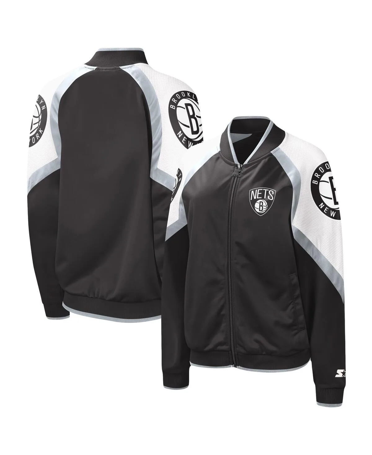 Brooklyn Nets Fan Girl Satin Raglan Full-Zip Jacket by Starter