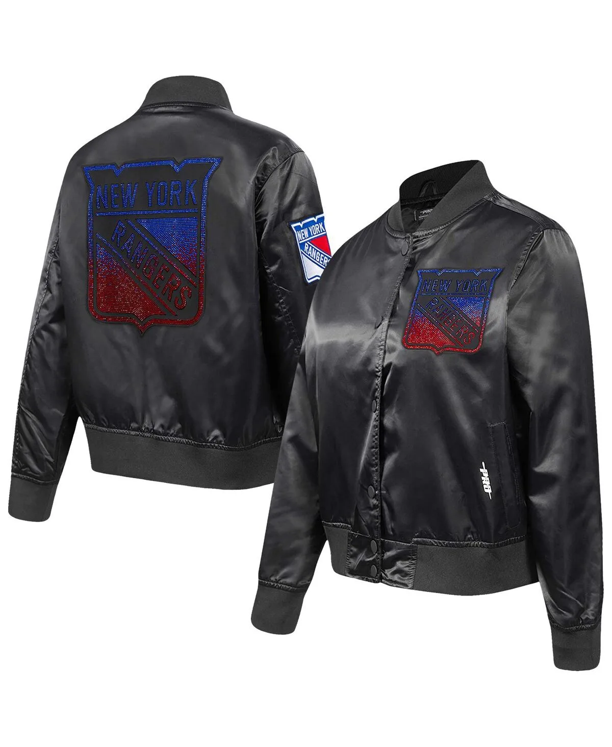 New York Rangers Rhinestone Jewels Satin Full-Snap Jacket by Pro Standard