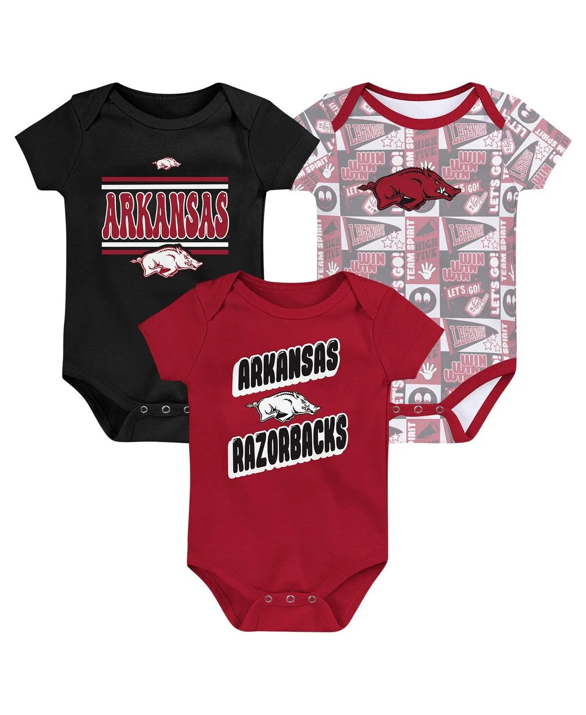 Arkansas Razorbacks Sunday Comics Bodysuit 3-Pack by Outerstuff