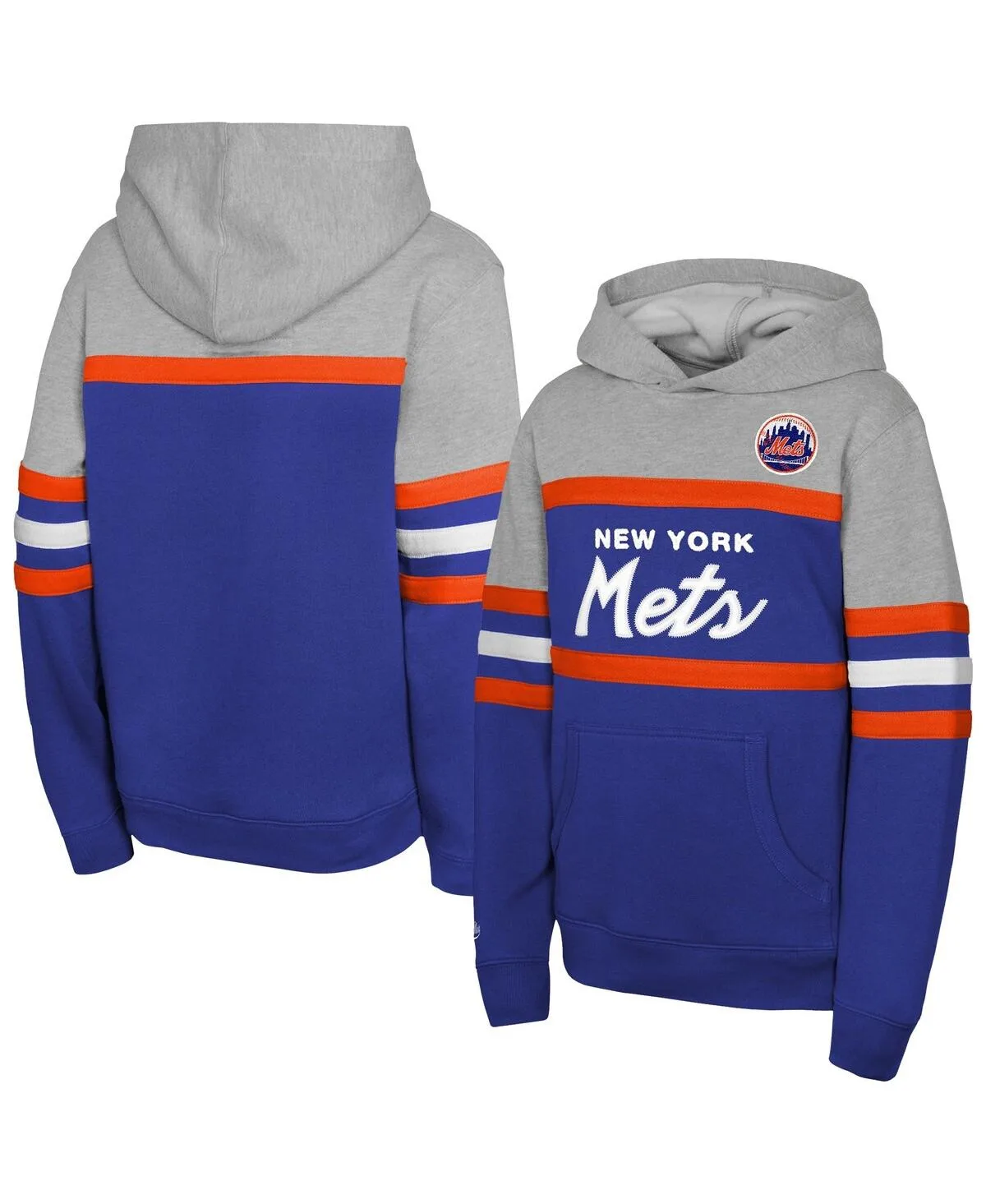 New York Mets Cooperstown Head Coach Pullover Hoodie by Mitchell & Ness