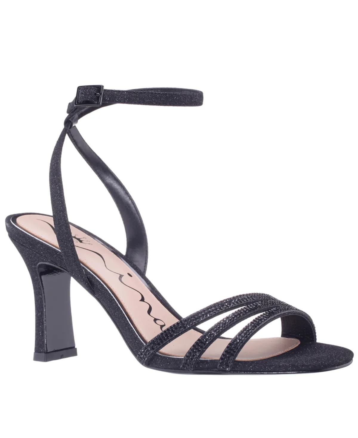 Alfreda Silver Metallic Mid Heel Square Toe Sandals