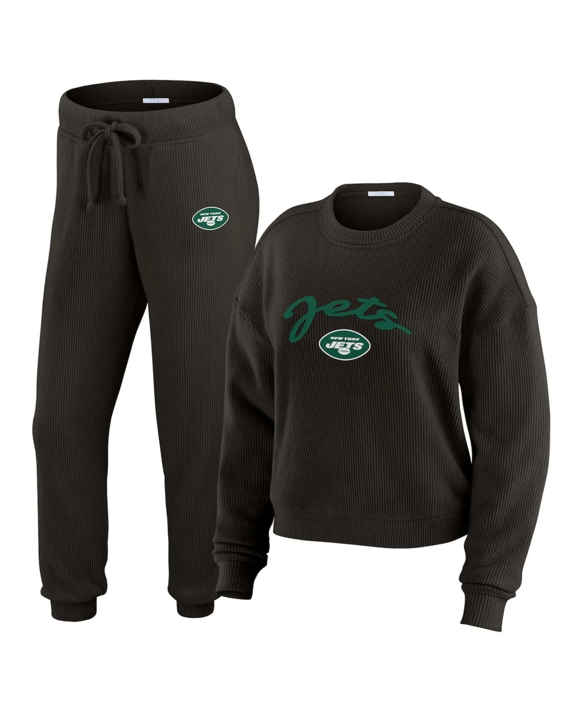 2-Piece New York Jets Knitted Tri-Blend Long Sleeve T-Shirt & Pants Lounge Set by Wear By Erin Andrews
