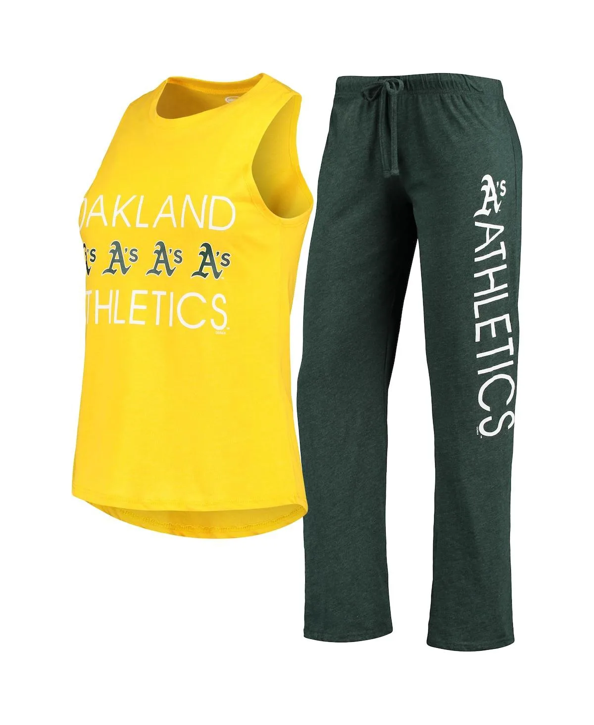 Oakland Athletics Meter Muscle Tank Top and Pants Sleep Set by Concepts Sport