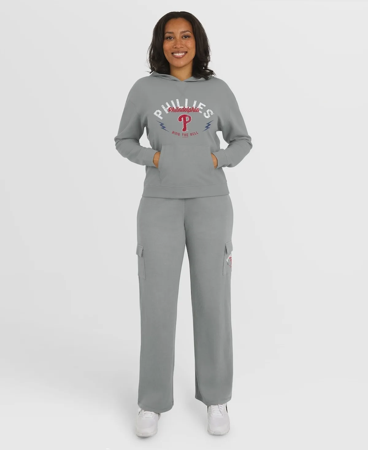 2-Piece Philadelphia Phillies Waffle-Knit Long-Sleeve Hoodie & Lounge Pant Set by Wear By Erin Andrews