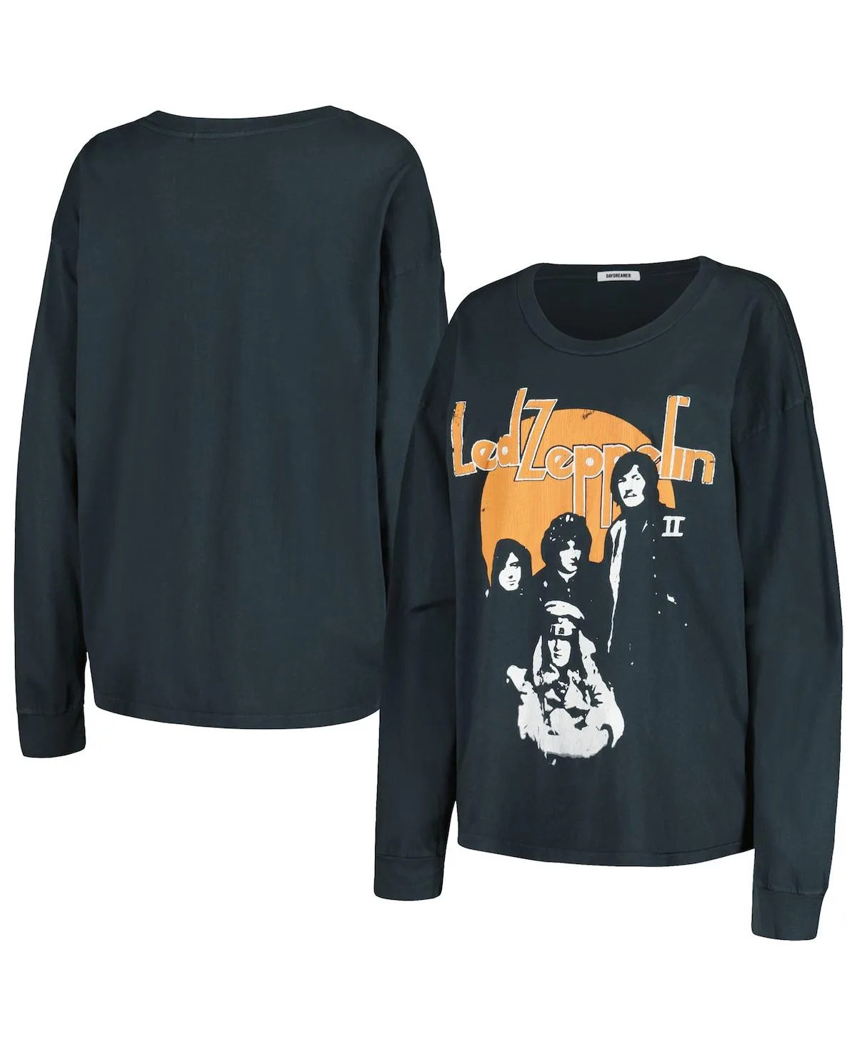Distressed Led Zeppelin Portrait Merch Long Sleeve T-Shirt by Daydreamer