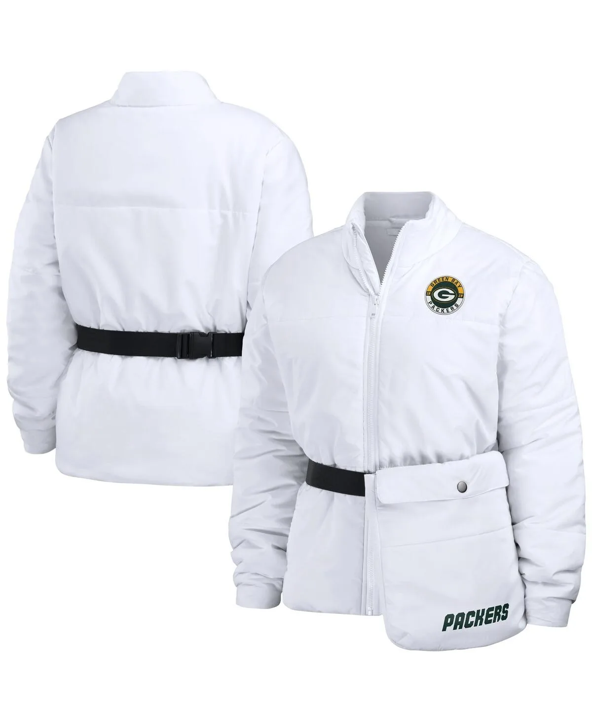 Wear by Erin Andrews Green Bay Packers Packaway Full-Zip Puffer Jacket by Wear By Erin Andrews