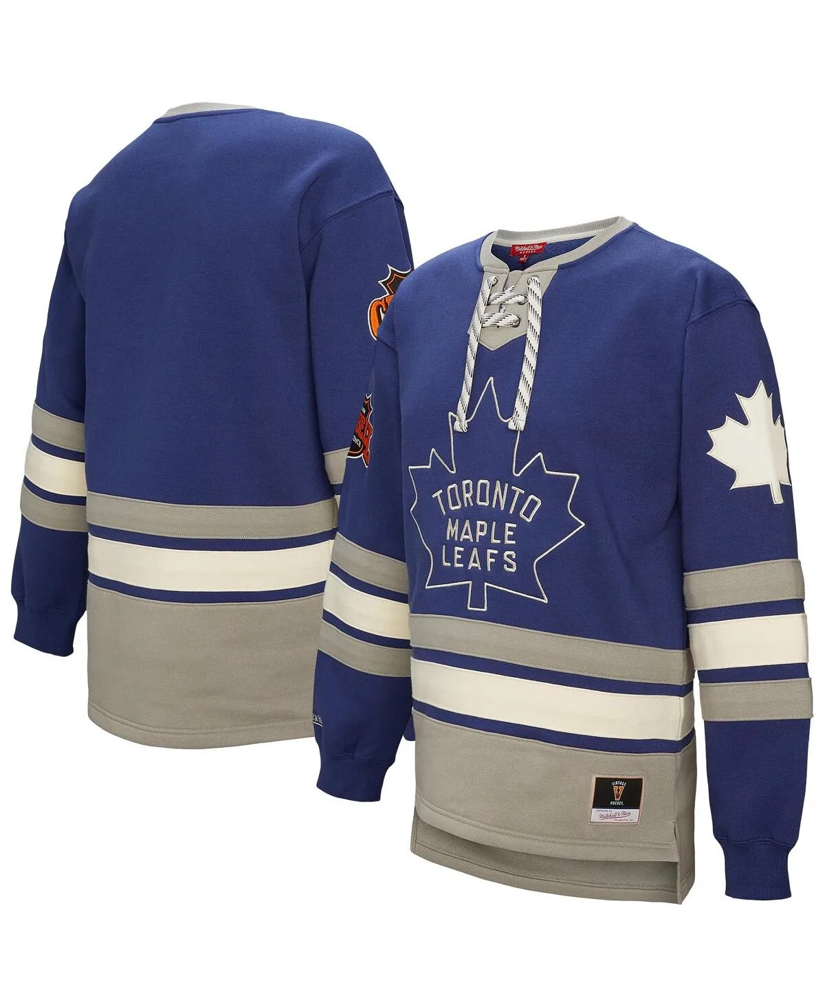 Toronto Maple Leaf's Heritage Lace-Up Pullover Sweatshirt by Mitchell & Ness