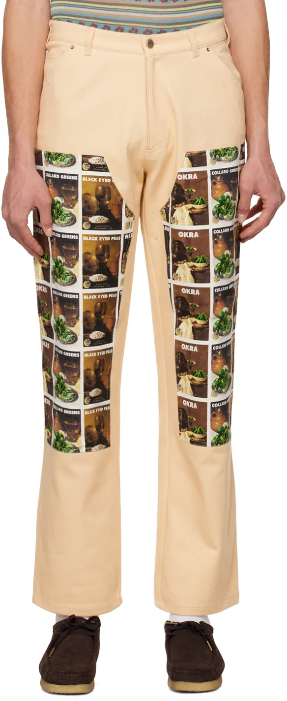 Beige Denim Tears Edition Knee Patch Jeans by Sky High Farm Workwear