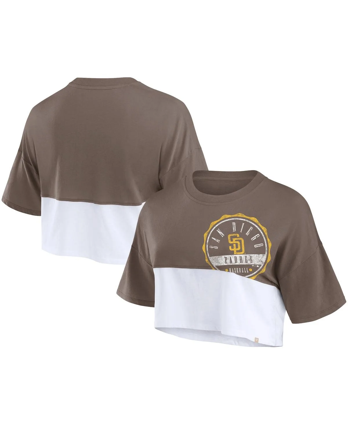 San Diego Padres Color Split Boxy Cropped T-Shirt by Fanatics