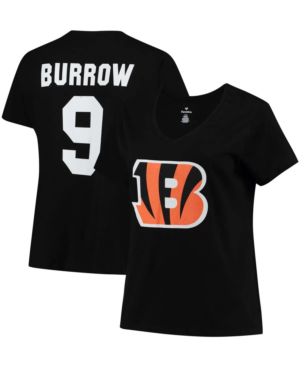 Joe Burrow Cincinnati Bengals Fair Catch Name Number V-Neck T-Shirt by Fanatics