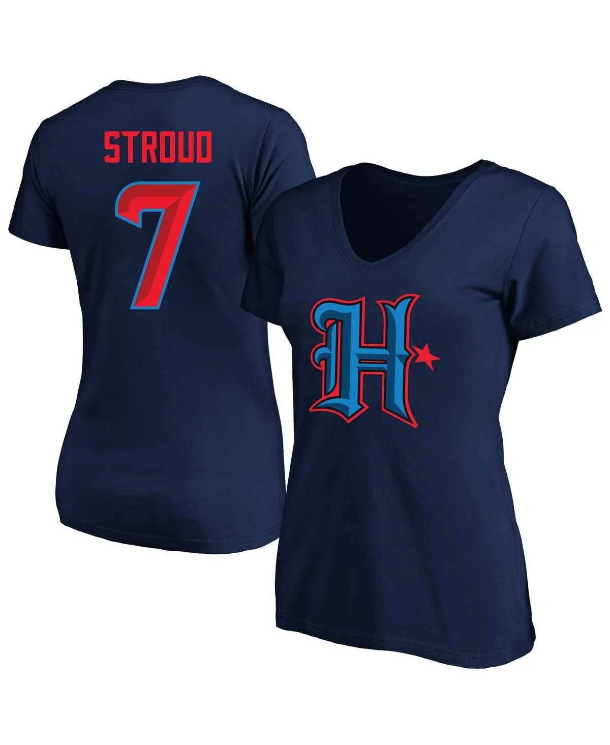 C.j. Stroud Houston Texans Fair Catch Name Number Scoop Neck T-Shirt by Fanatics