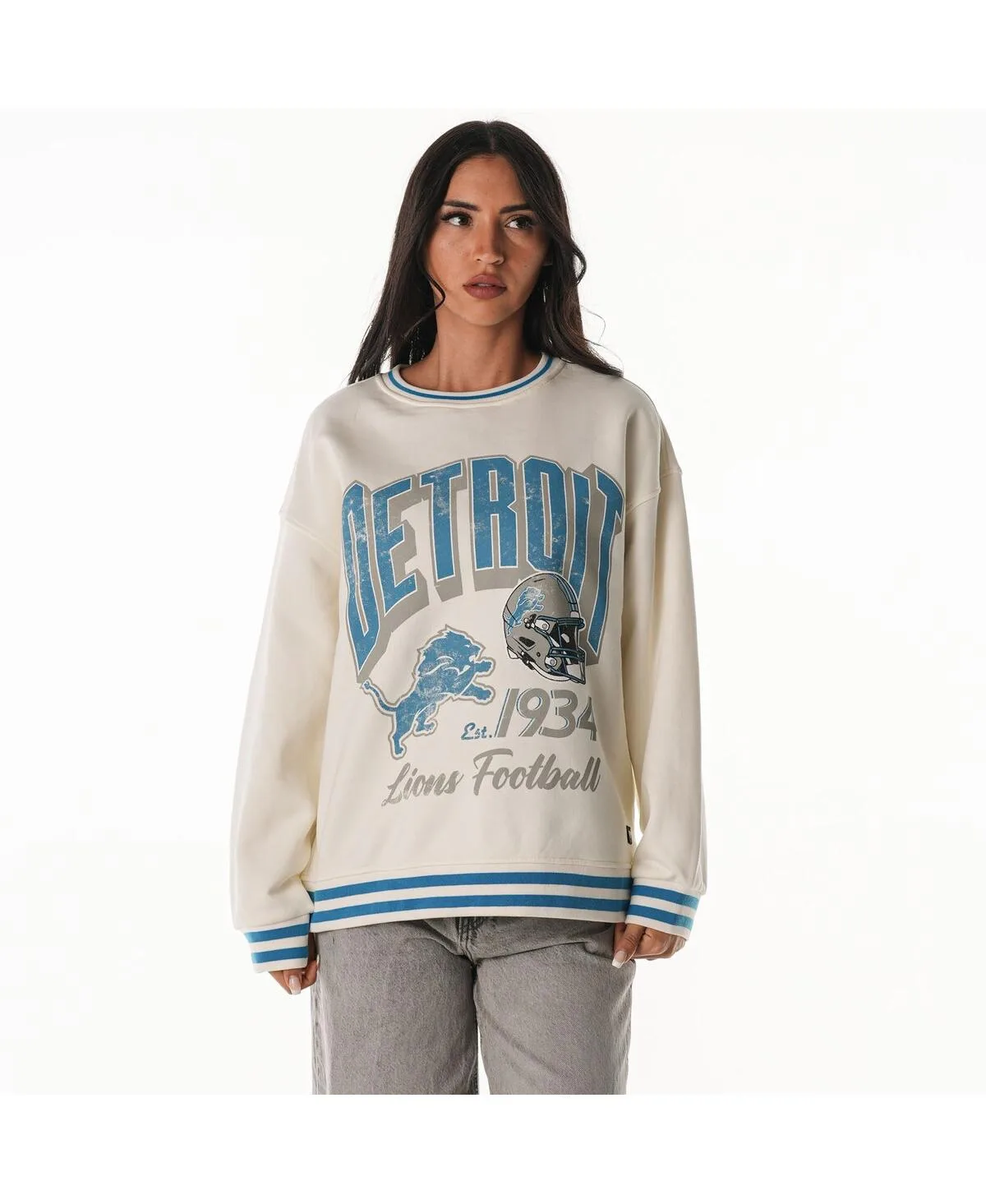 Detroit Lions Oversized Vintage French Terry Sweatshirt by The Wild Collective
