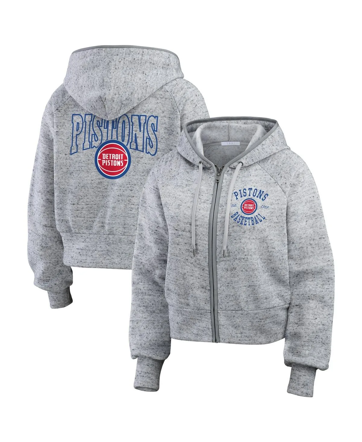 Detroit Pistons Speckled Radiator Full-Zip Hoodie by Wear By Erin Andrews