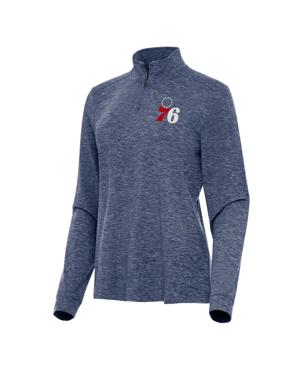 Philadelphia 76ers Mentor Quarter-Zip Mock Long Sleeve Sweatshirt by Antigua