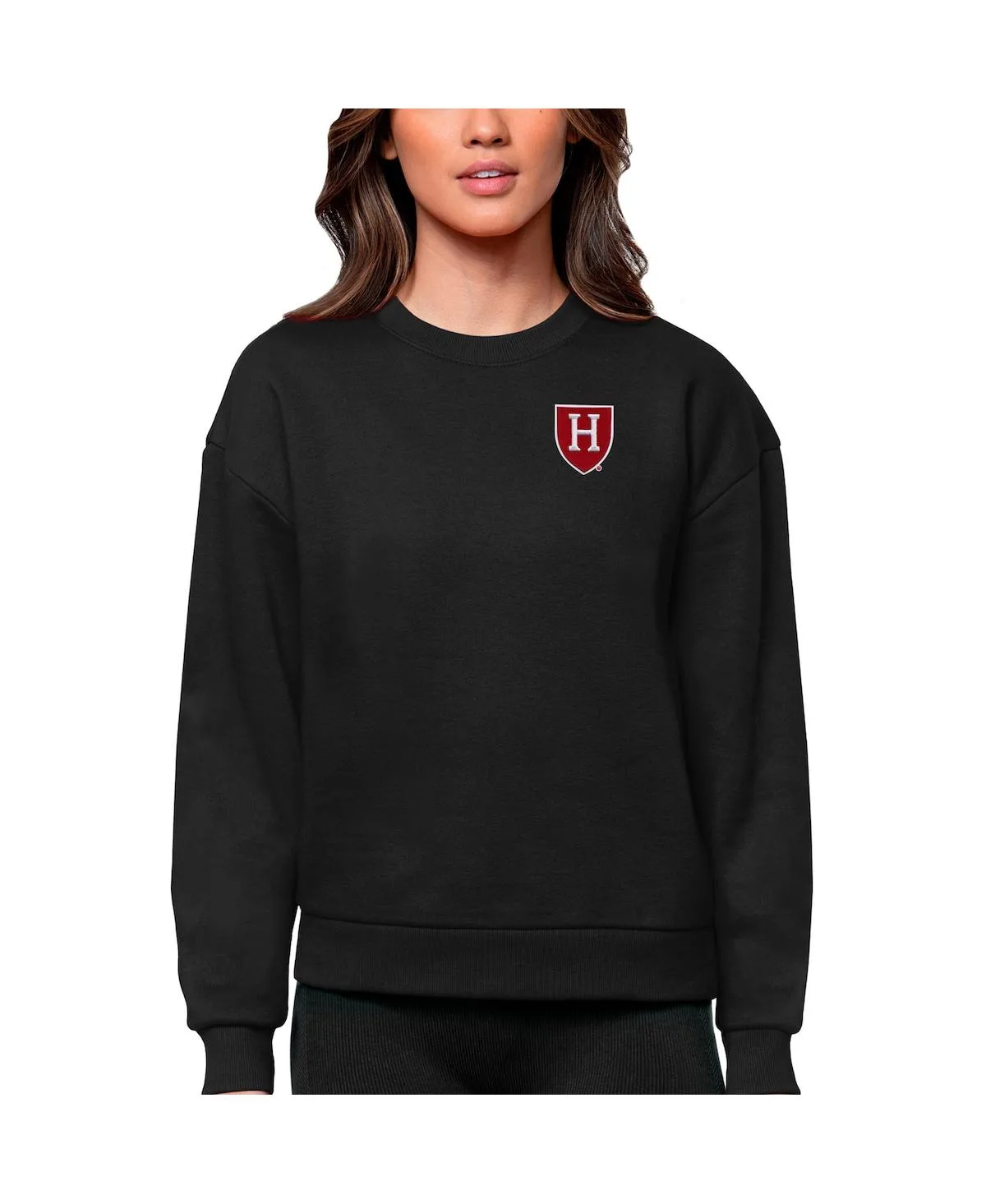 Harvard Crimson Logo Victory Crewneck Pullover Sweatshirt by Antigua