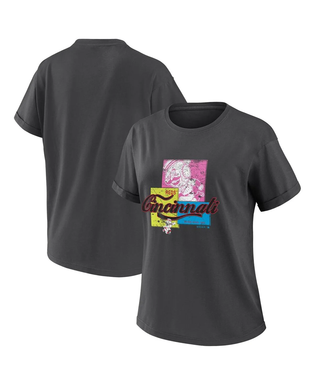 Cincinnati Reds Domestic Box Color Boyfriend T-Shirt by Wear By Erin Andrews