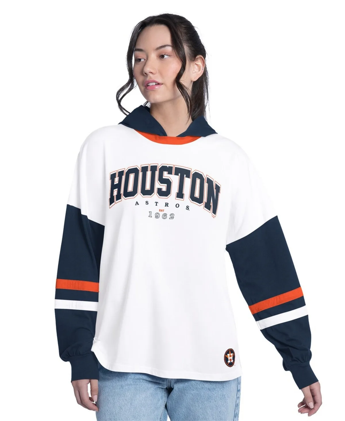 Houston Astros Key Player Oversized Hooded Long Sleeve T-Shirt by G-iii 4her By Carl Banks