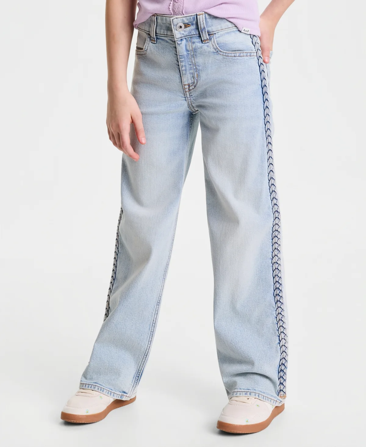 Braided High-Rise Wide-Leg Jeans by Abercrombie Kids