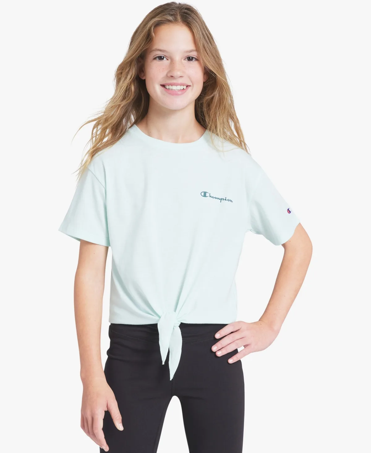 Tie-Front Short-Sleeve Top by Champion