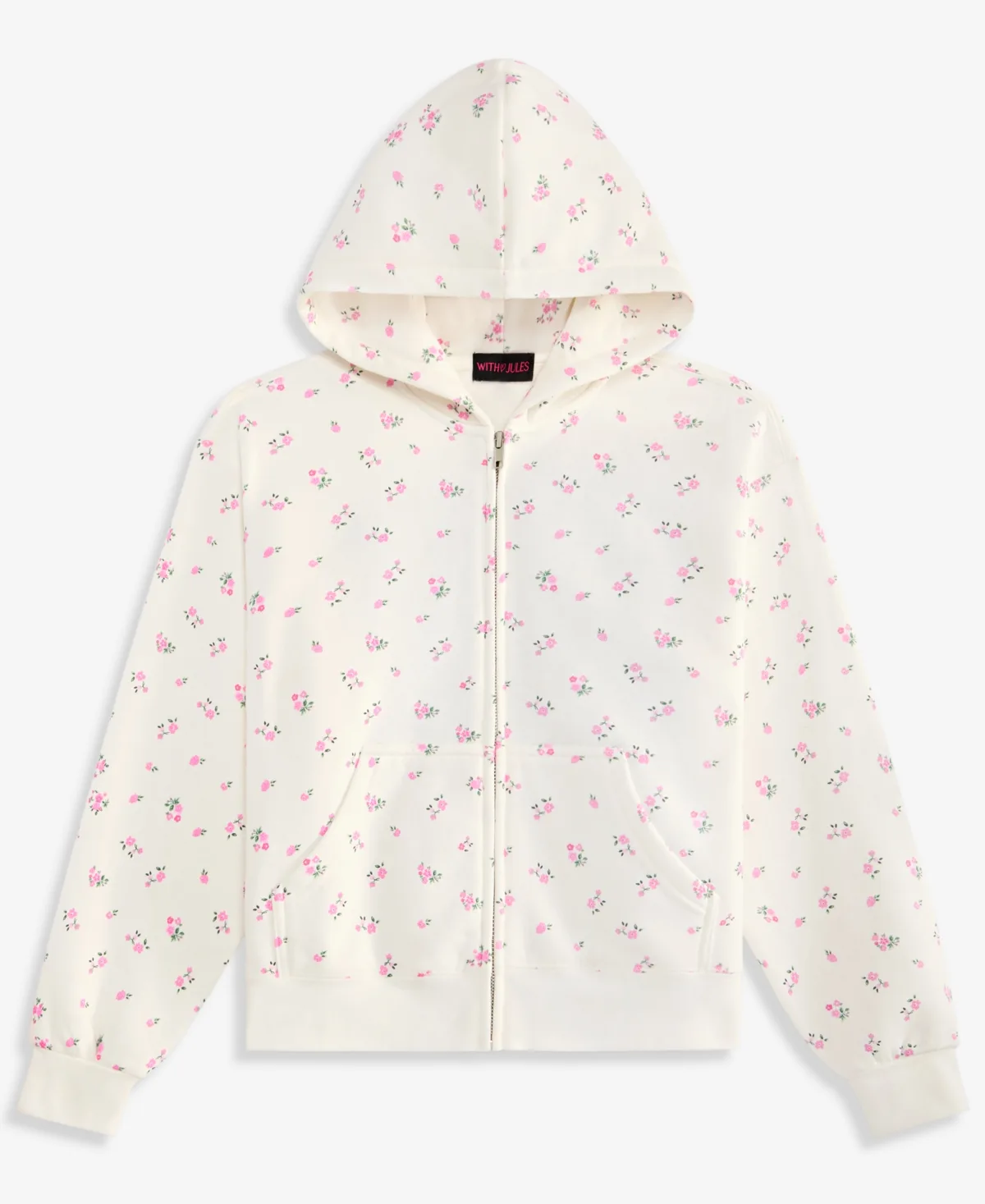 Printed Zip Hoodie by With Jules