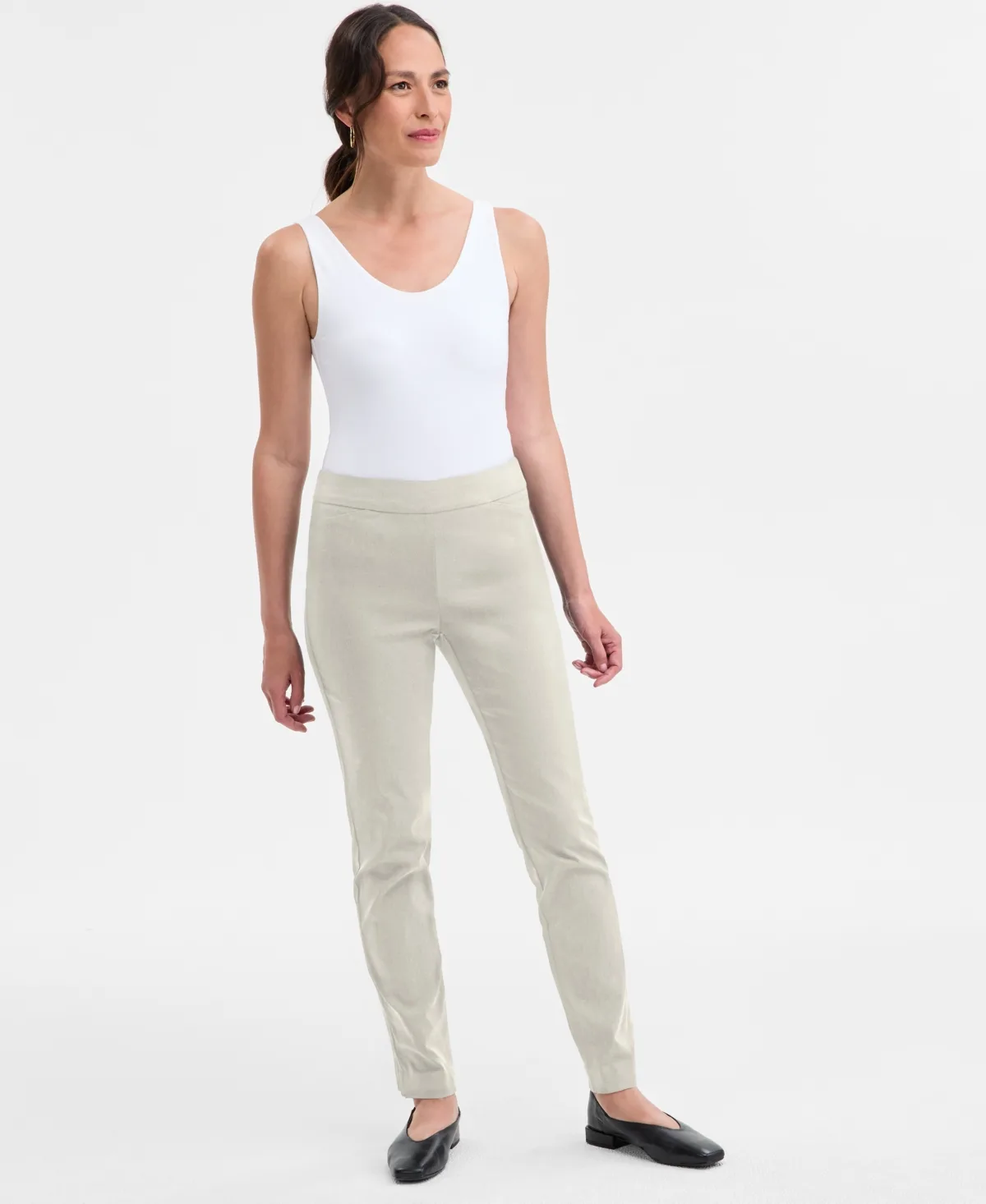Tummy-Control Cambridge Slim-Leg Pull-On Pants by Jm Collection