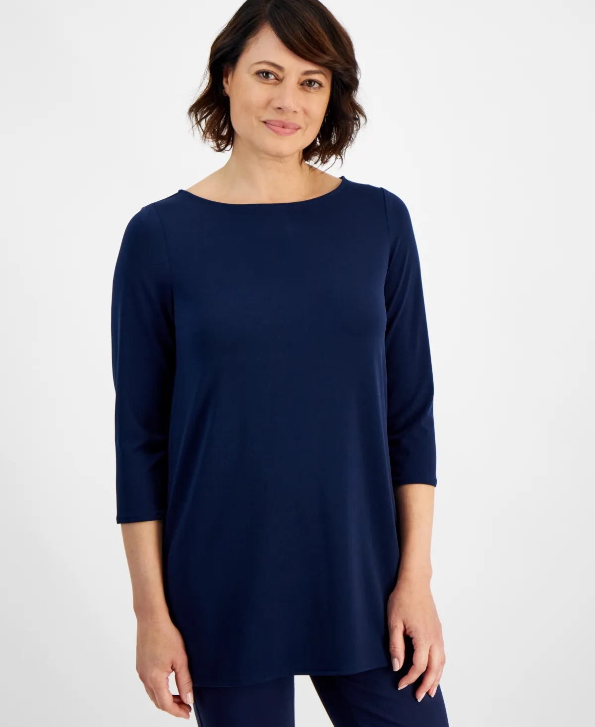 Boat-Neck 3/4-Sleeve Top by Jm Collection