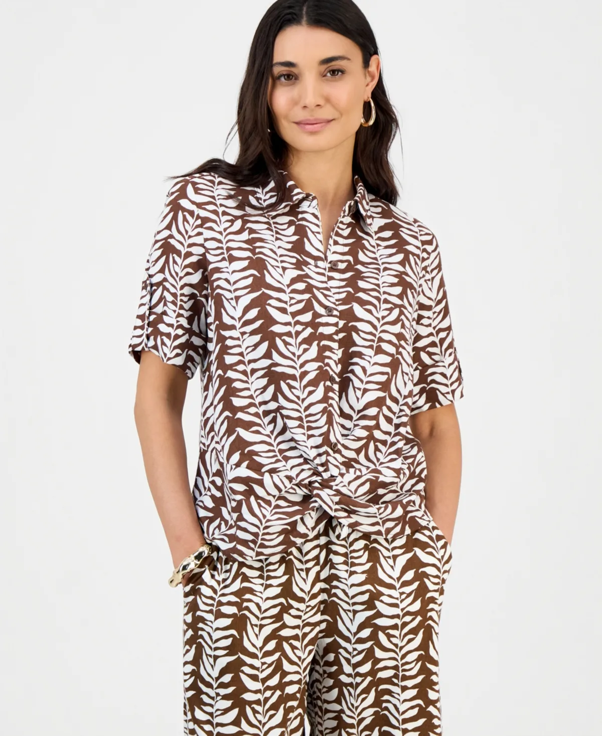 Printed Twist-Hem Top by I.n.c. International Concepts