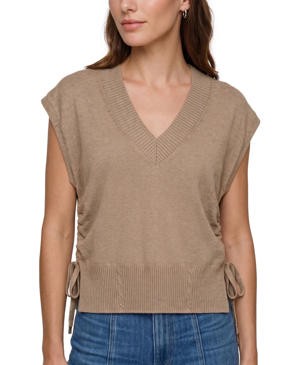 V-Neck Dolman-Sleeve Sweater