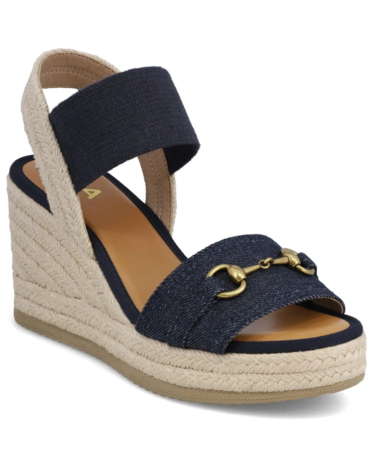 Barossa Horsebit Ankle-Strap Espadrille Wedge Sandals by Mia