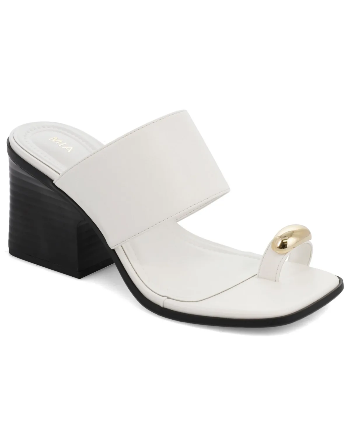 Fawn Block Heel Slip-On Dress Sandals by Mia