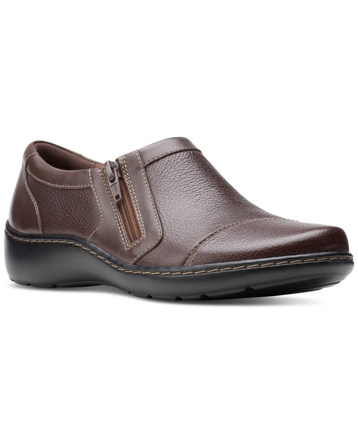 Cora Giny Cushioned Zip Loafer Flats by Clarks