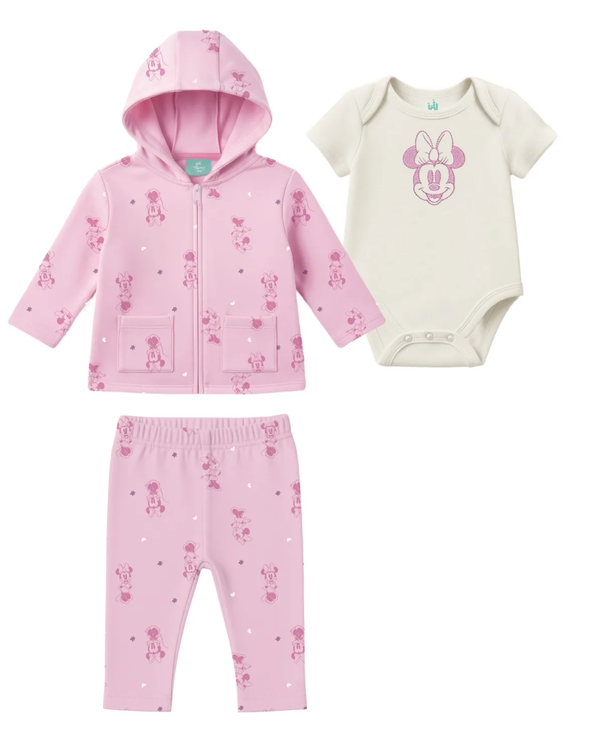 Minnie Mouse Bodysuit, Jacket & Pants, 3-Piece Set by Disney