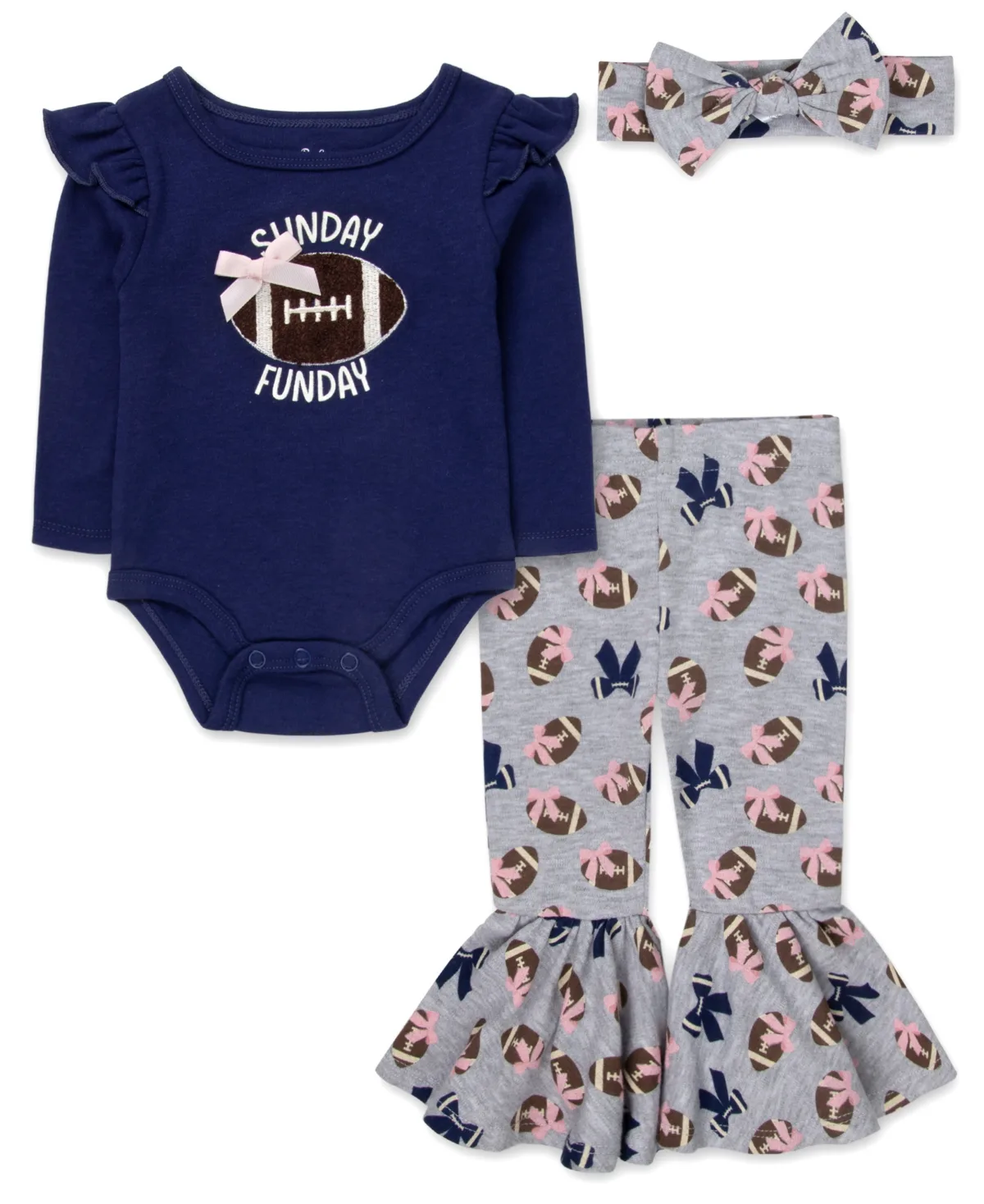Sunday Funday Bodysuit, Pants, and Headband, 3-Piece Set by Baby Essentials
