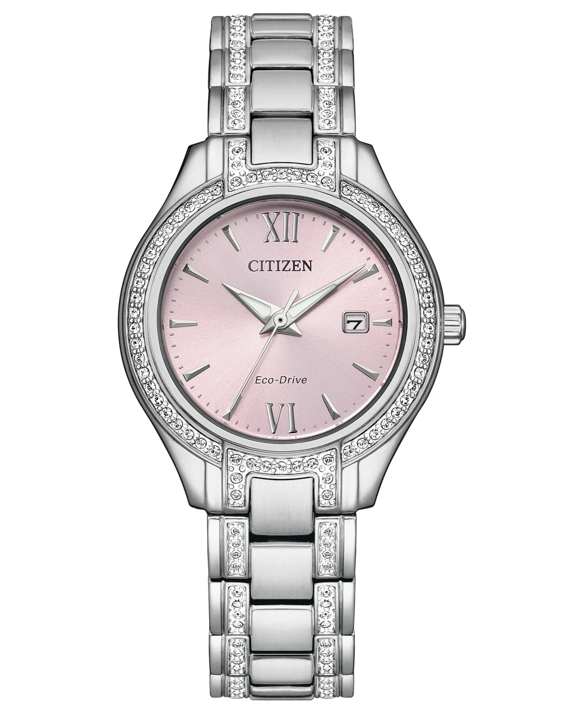 Eco-Drive Silhouette Crystal Stainless Steel Bracelet Watch 30mm by Citizen
