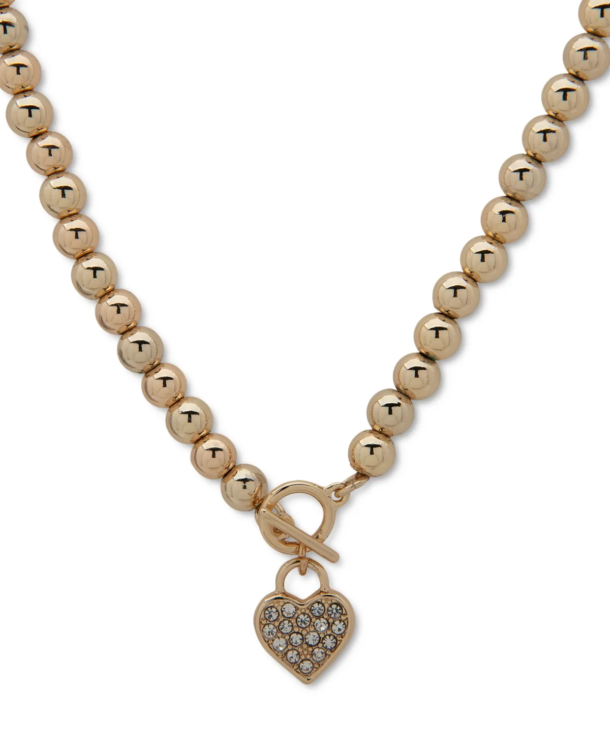 Gold-Tone Crystal Heart Pendant Necklace, 16" + 3" Extender by Anne Klein
