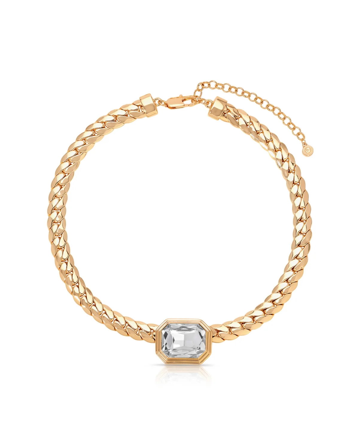 Deco Crystal Statement Cuban Chain Necklace by Ettika