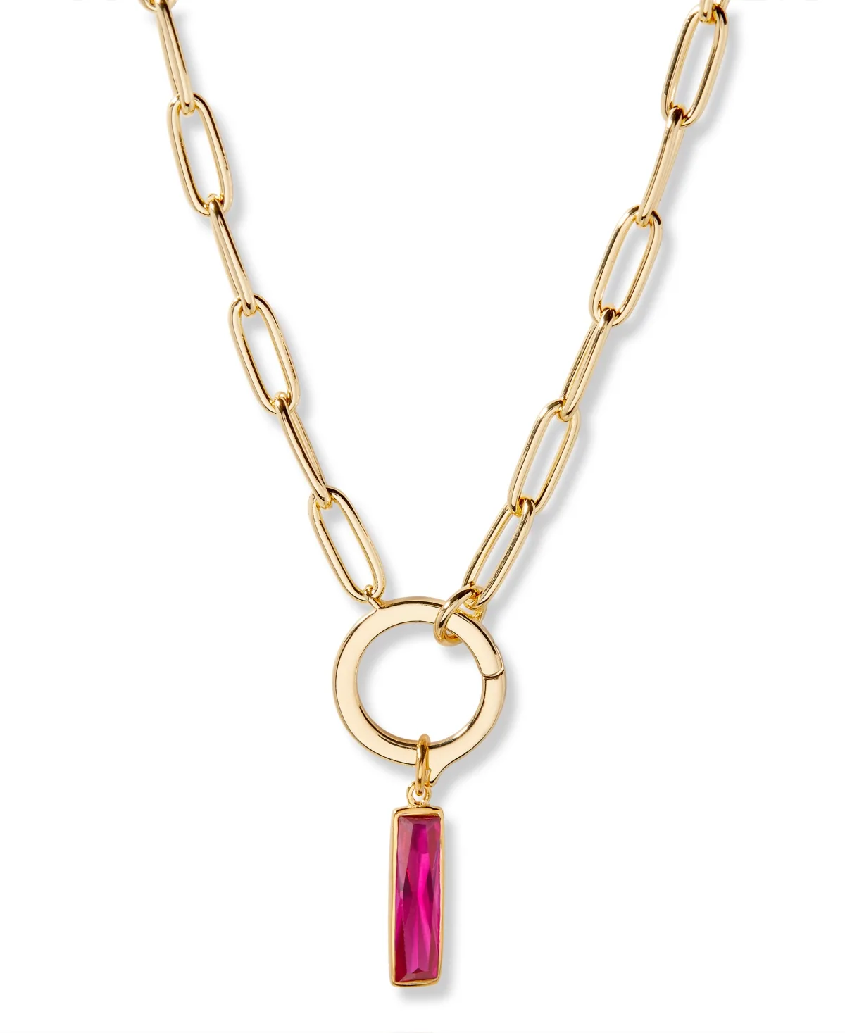 Colette Birthstone Elongated Necklace - JULY by Brook & York