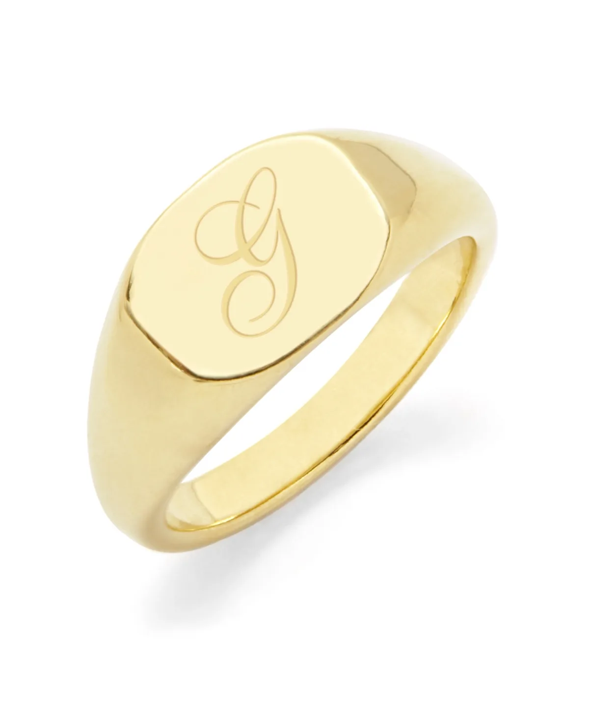 Reagan Initial Signet Gold-Plated Ring by Brook & York