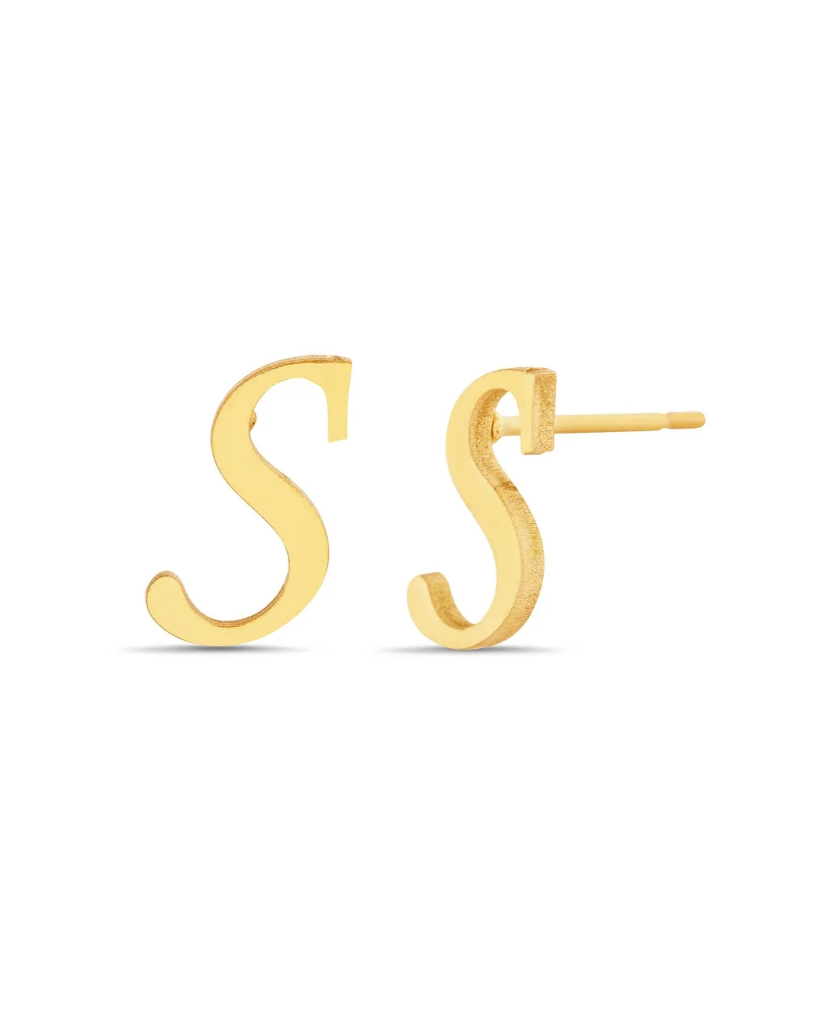 Gold-Tone Letter Initial Stud Earring - S by Kensie