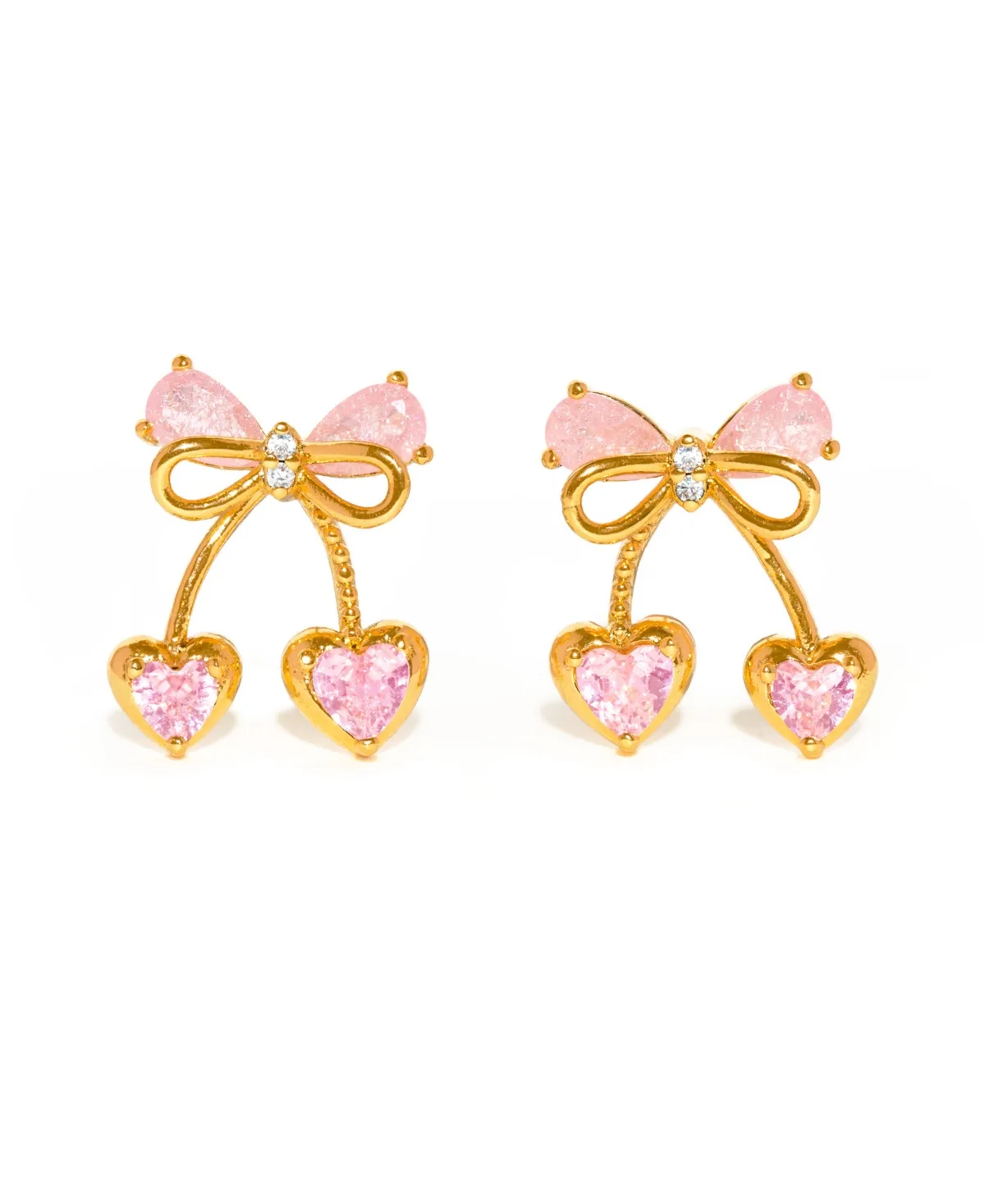 Crystal Post Back Cherry Pie Earrings by Girls Crew