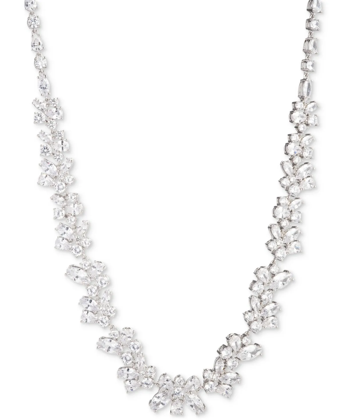 Silver-Tone Cubic Zirconia Collar Necklace, 16" + 3" Extender by Givenchy