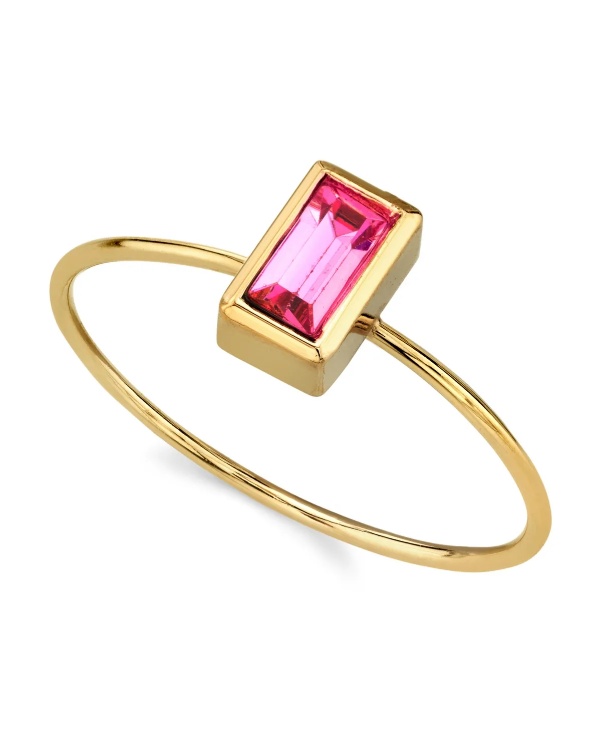 14K Gold-Tone Rectangle Crystal Ring by 2028